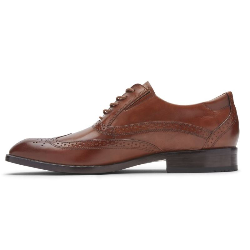 ROCKPORT - MEN'S TOTAL MOTION OFFICE WINGTIP-BRITISH TAN