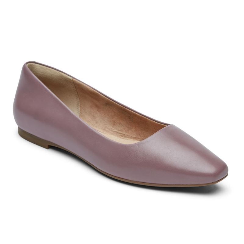 ROCKPORT - WOMEN'S TOTAL MOTION LAYLANI PLAIN BALLET FLAT-ELDERBERRY