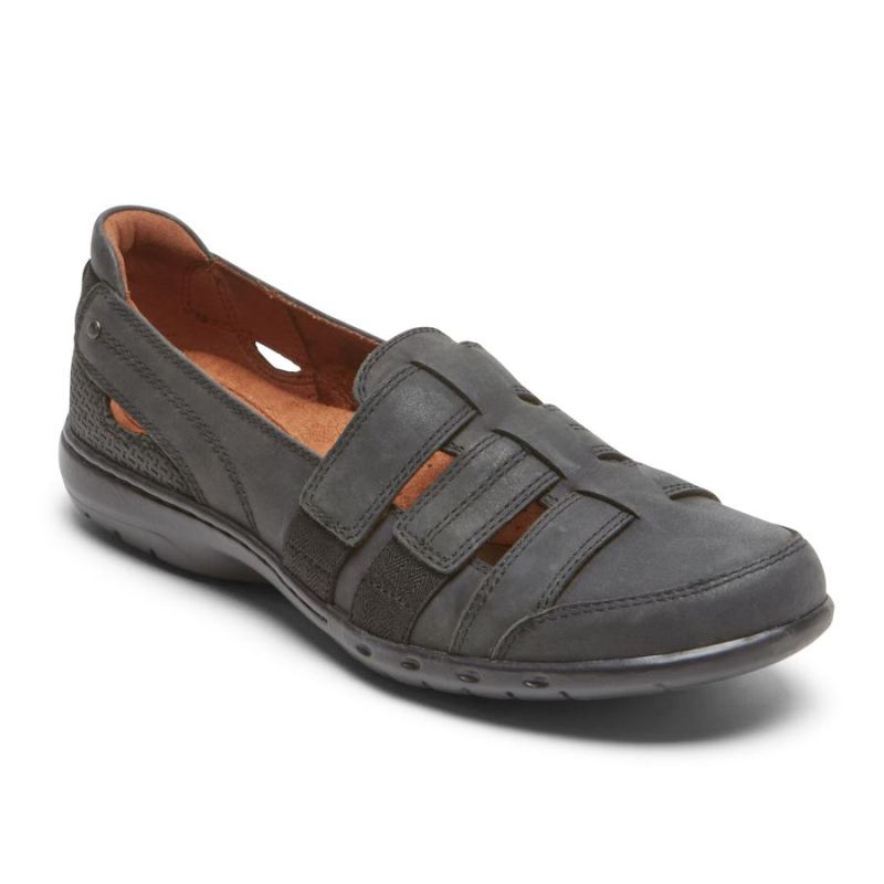 ROCKPORT - WOMEN'S COBB HILL PENFIELD STRAPPY SLIP-ON-BLACK