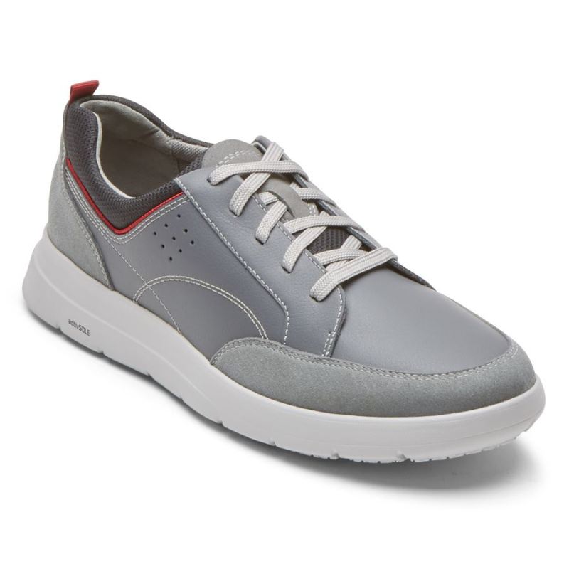 ROCKPORT - MEN'S TRUFLEX CAYDEN SNEAKER-STEEL GREY LEATHER/SUEDE