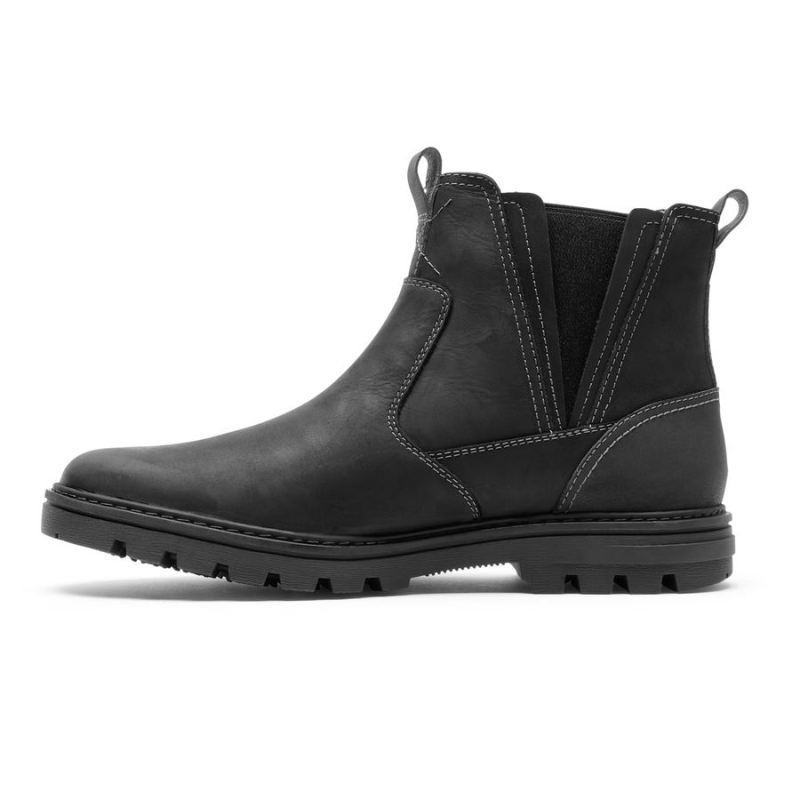 ROCKPORT - MEN'S WEATHER OR NOT CHELSEA BOOT-WATERPROOF-BLACK LEATHER/SUEDE