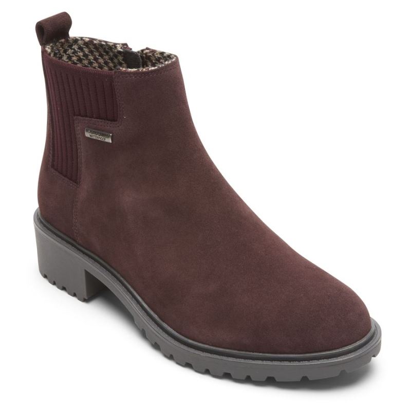 ROCKPORT - WOMEN'S RYLEIGH CHELSEA BOOT-WATERPROOF-OXBLOOD