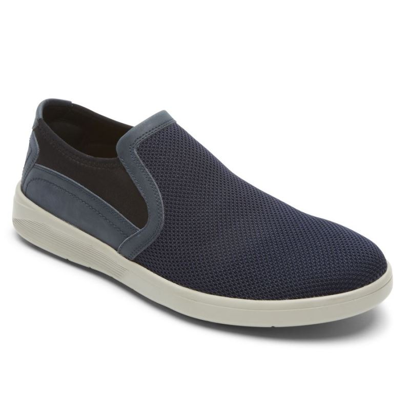 ROCKPORT - MEN'S CALDWELL TWIN GORE SLIP-ON-NAVY MESH LEATHER