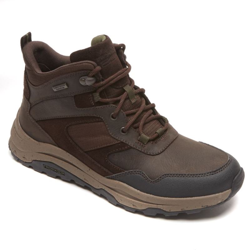 ROCKPORT - MEN'S XCS PATHWAY MID BOOT-WATERPROOF-JAVA LEATHER/SUEDE