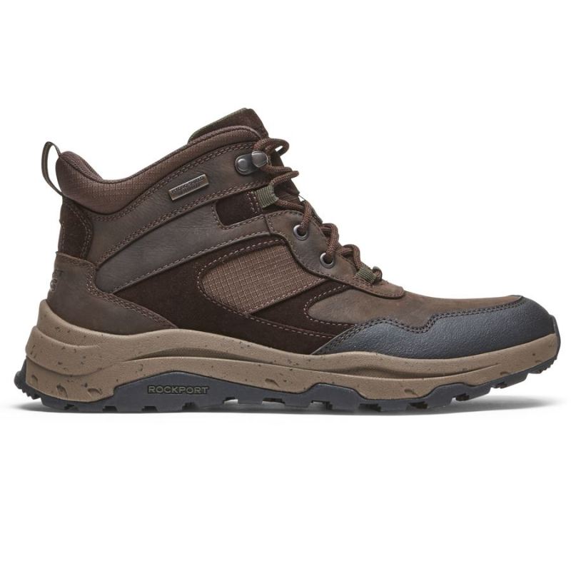 ROCKPORT - MEN'S XCS PATHWAY MID BOOT-WATERPROOF-JAVA LEATHER/SUEDE