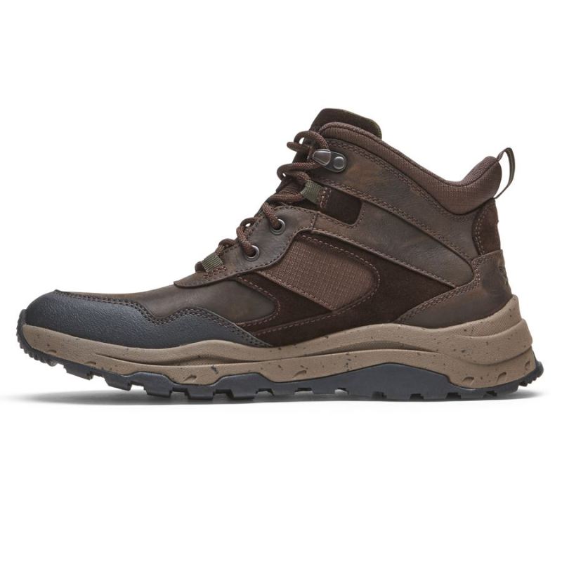 ROCKPORT - MEN'S XCS PATHWAY MID BOOT-WATERPROOF-JAVA LEATHER/SUEDE