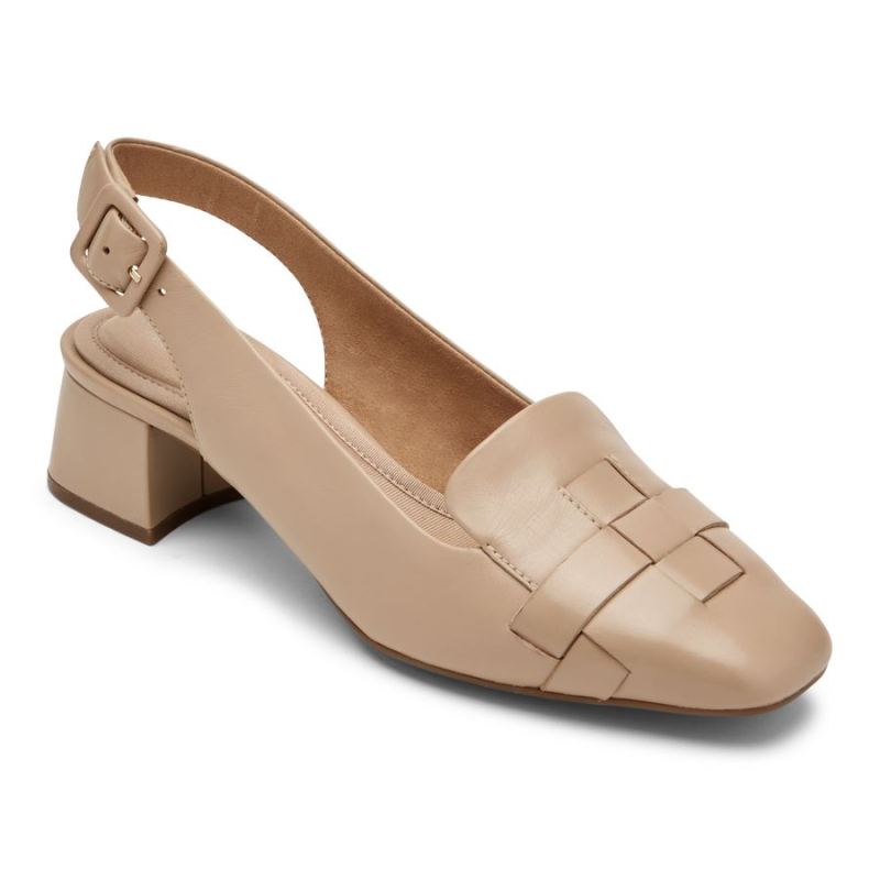 ROCKPORT - WOMEN'S TOTAL MOTION ESMA WOVEN HEEL-NEUTRAL BEIGE
