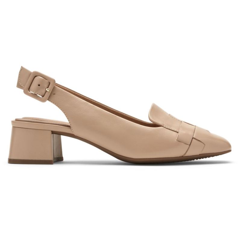 ROCKPORT - WOMEN'S TOTAL MOTION ESMA WOVEN HEEL-NEUTRAL BEIGE