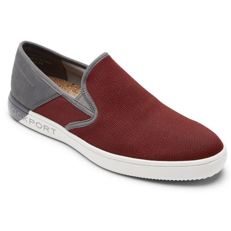 ROCKPORT - MEN'S COLLE SLIP-ON MESH SNEAKER-REDWOOD MULTI MESH