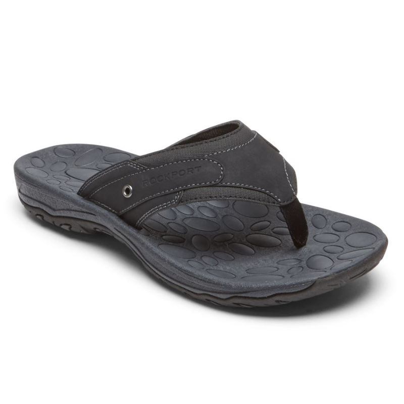 ROCKPORT - MEN'S HAYES THONG SANDAL-BLACK