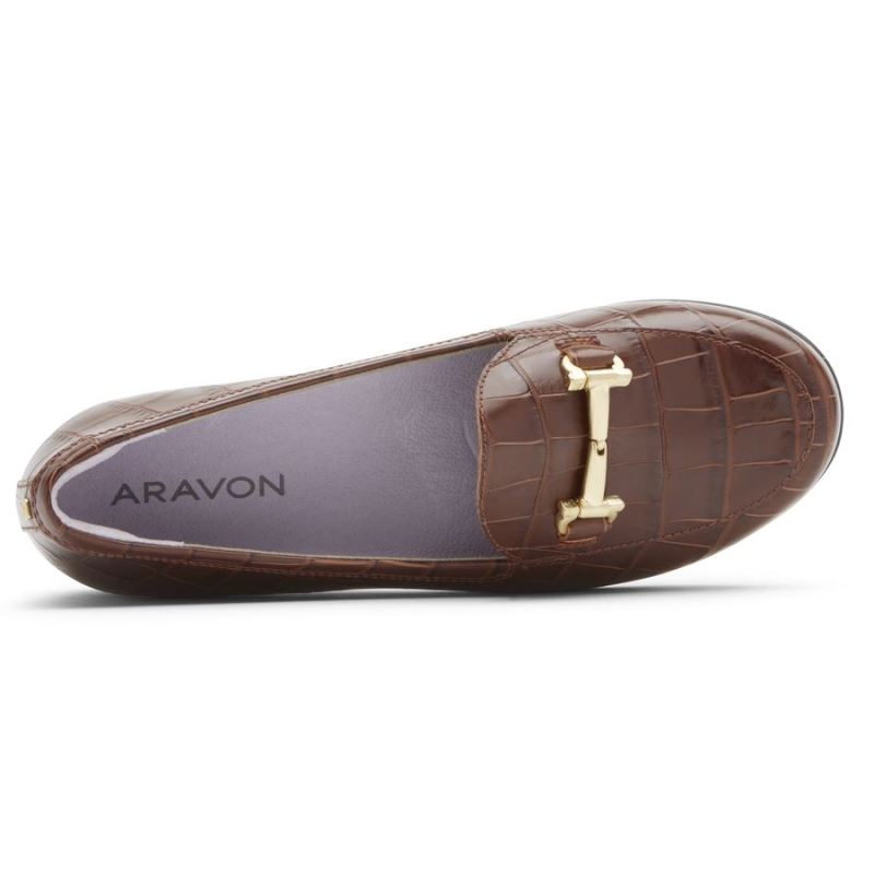 ROCKPORT - WOMEN'S ABBEY BIT LOAFER-BROWN CROC