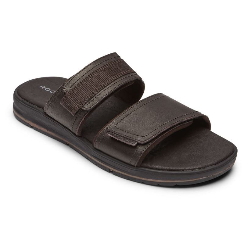 ROCKPORT - MEN'S LUCKY BAY DRESS SLIDE-BROWN