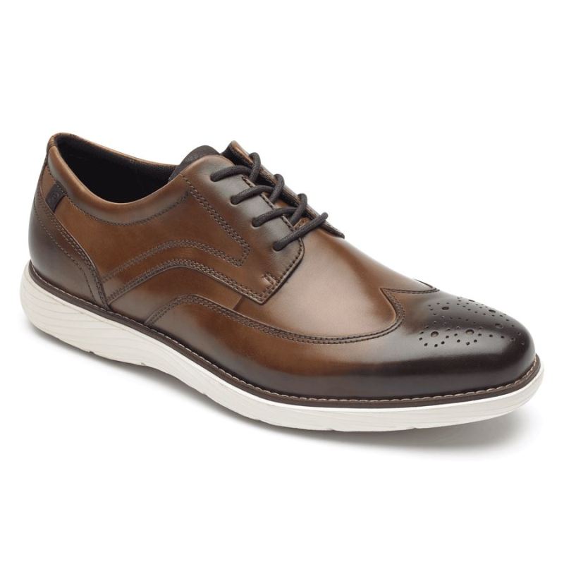 ROCKPORT - MEN'S GARETT WINGTIP OXFORD-COGNAC