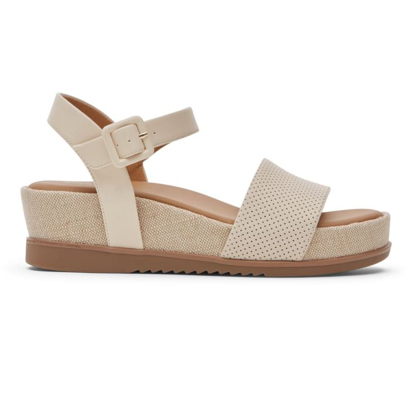 ROCKPORT - WOMEN'S DELANIE SANDAL-VANILLA