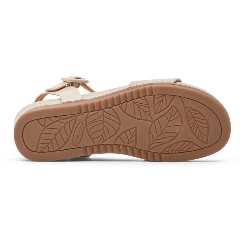 ROCKPORT - WOMEN'S DELANIE SANDAL-VANILLA