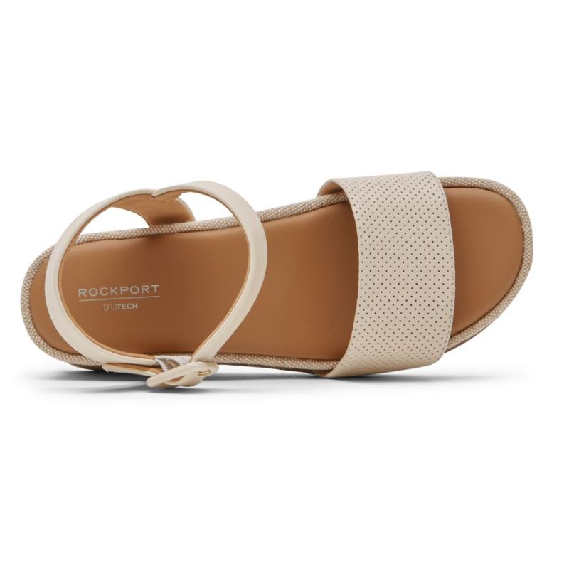 ROCKPORT - WOMEN'S DELANIE SANDAL-VANILLA