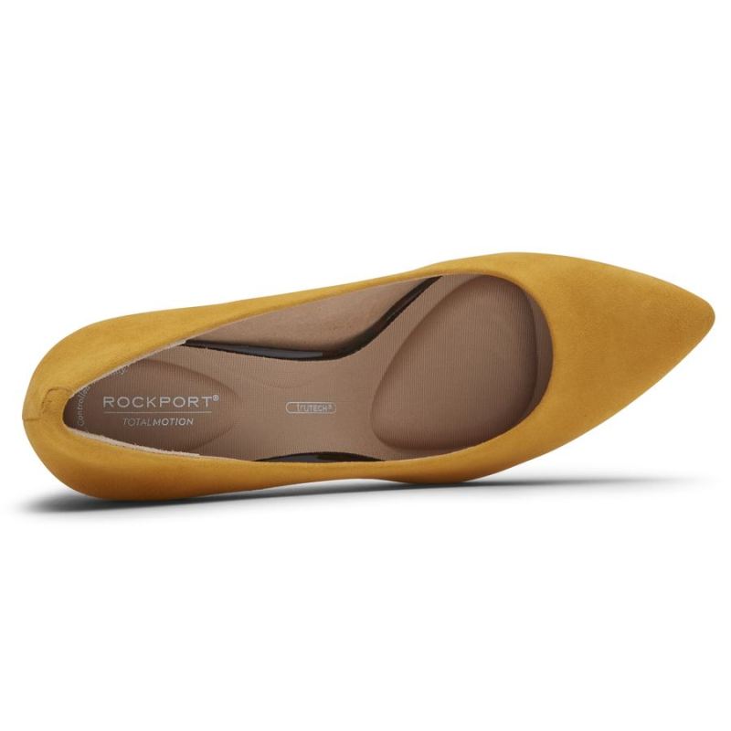 ROCKPORT - WOMEN'S TOTAL MOTION SHEEHAN HEEL-MARIGOLD KID SUEDE