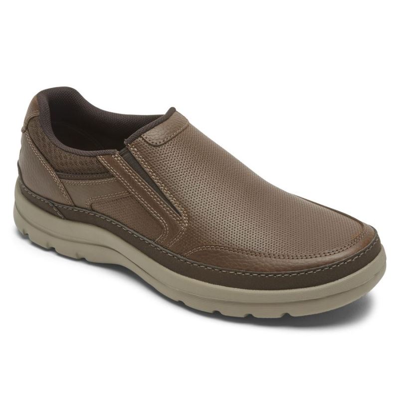 ROCKPORT - MEN'S GET YOUR KICKS MUDGUARD SLIP-ON-DEEP CHOCOLATE