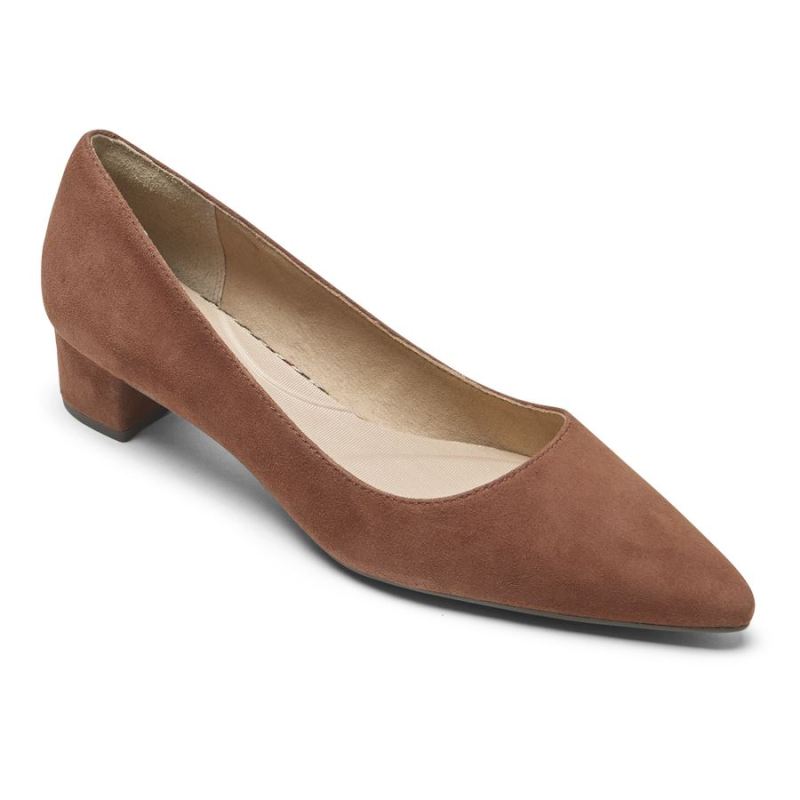 ROCKPORT - WOMEN'S TOTAL MOTION GRACIE PLAIN HEEL-BOURBON SUEDE