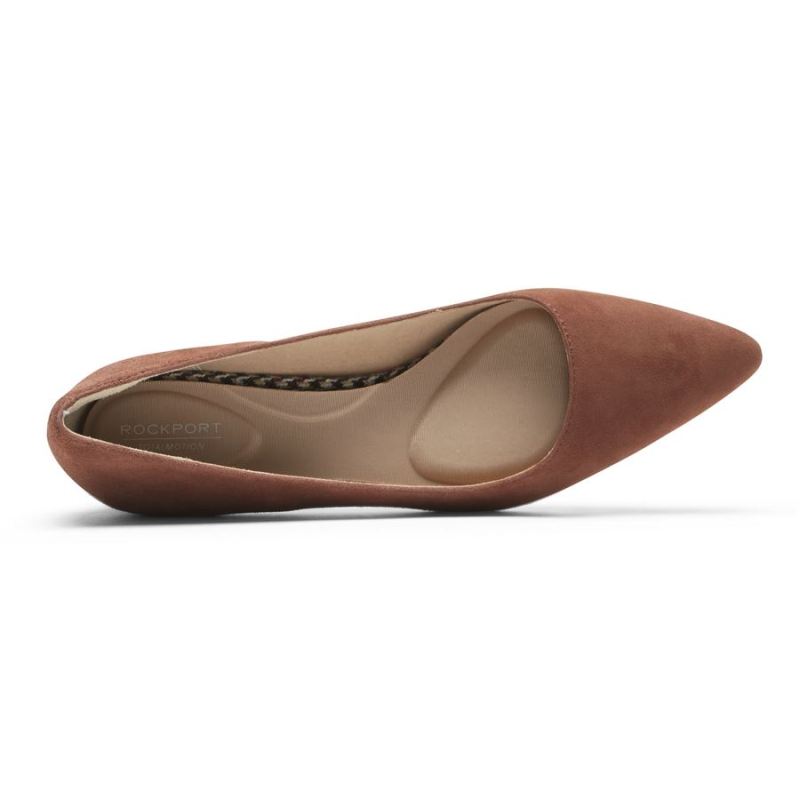 ROCKPORT - WOMEN'S TOTAL MOTION GRACIE PLAIN HEEL-BOURBON SUEDE