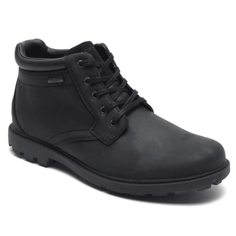 ROCKPORT - MEN'S STORM SURGE PLAIN TOE BOOT-BLACK