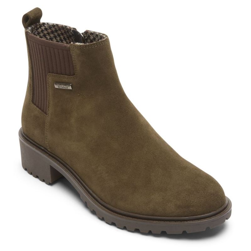 ROCKPORT - WOMEN'S RYLEIGH CHELSEA BOOT-WATERPROOF-DARK OLIVE