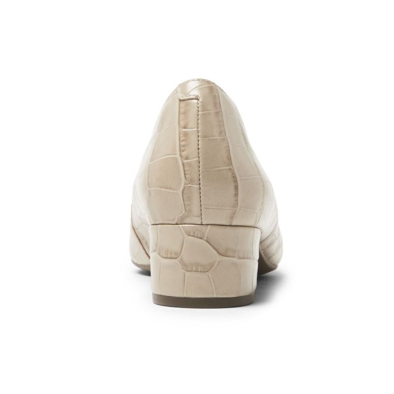 ROCKPORT - WOMEN'S TOTAL MOTION GRACIE HEEL-DESERT SAND CROCO