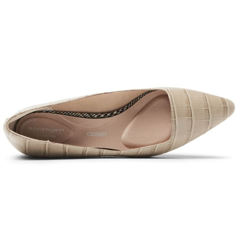 ROCKPORT - WOMEN'S TOTAL MOTION GRACIE HEEL-DESERT SAND CROCO
