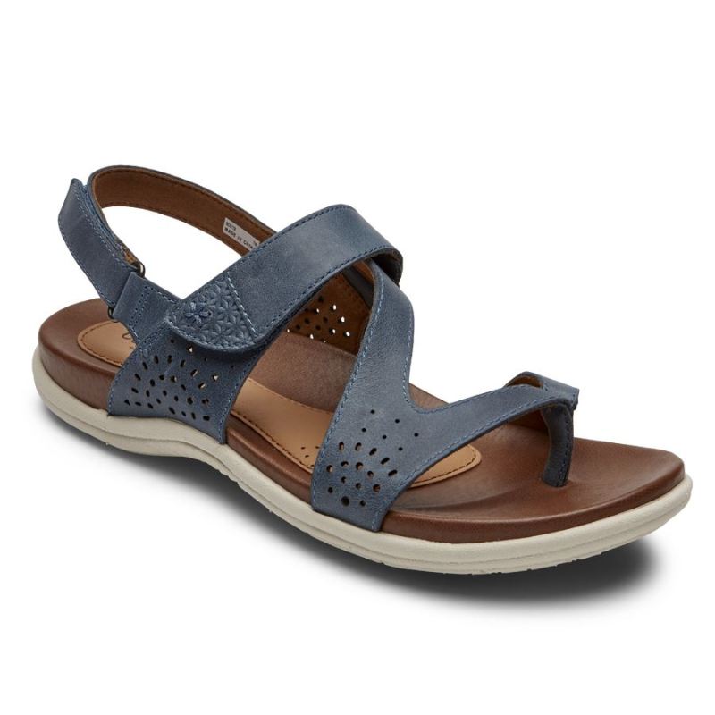 ROCKPORT - WOMEN'S COBB HILL RUBEY THONG SANDAL-BLUE