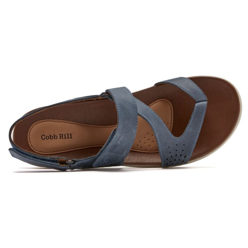 ROCKPORT - WOMEN'S COBB HILL RUBEY THONG SANDAL-BLUE