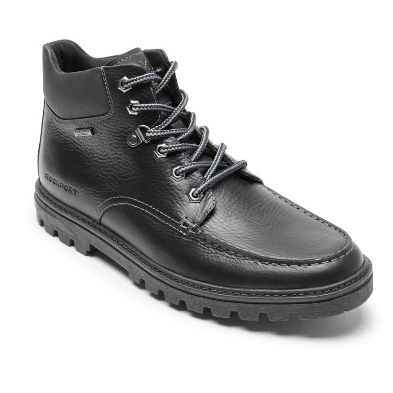 ROCKPORT - MEN'S WEATHER OR NOT MOC TOE BOOT-WATERPROOF-BLACK LEATHER