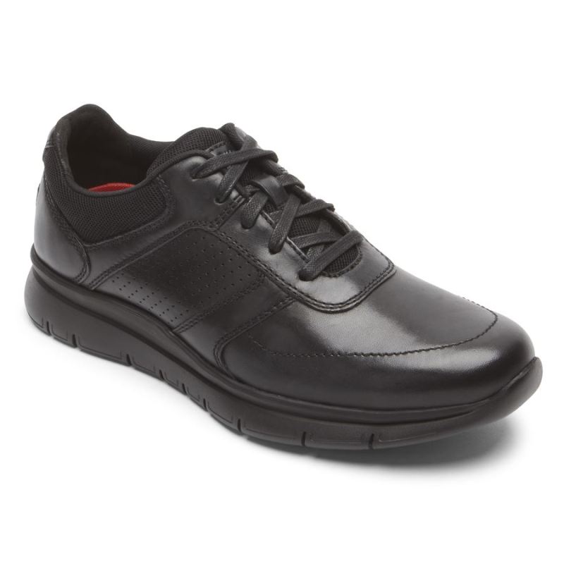 ROCKPORT - MEN'S PRIMETIME CASUAL SNEAKER-TRIPLE BLACK SMOOTH LEA