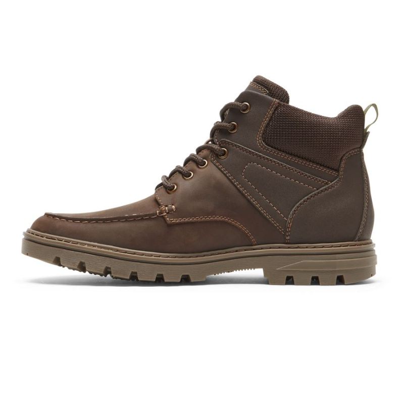 ROCKPORT - MEN'S WEATHER READY MOC TOE BOOT-WATERPROOF-JAVA LEATHER/SUEDE