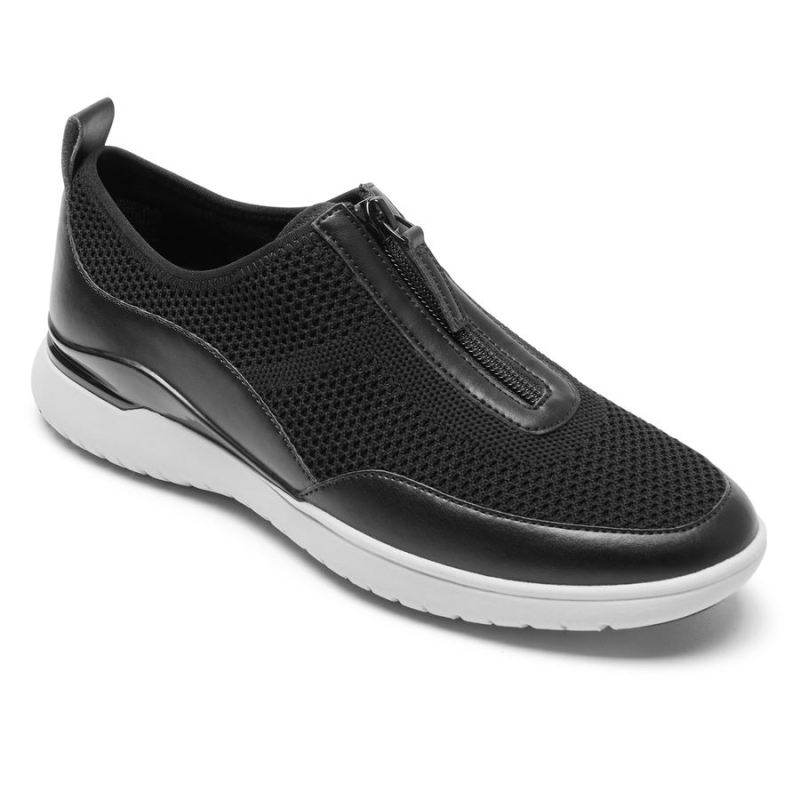 ROCKPORT - WOMEN'S TOTAL MOTION SPORT ZIP SNEAKER-BLACK