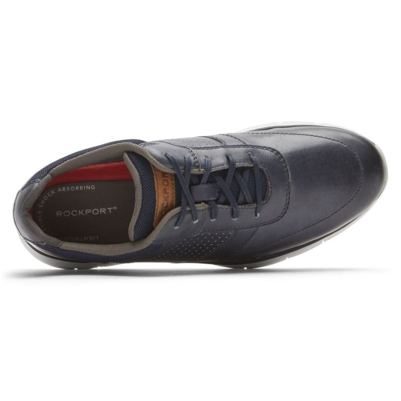 ROCKPORT - MEN'S PRIMETIME CASUAL SNEAKER-NAVY BLUE SMOOTH LEA