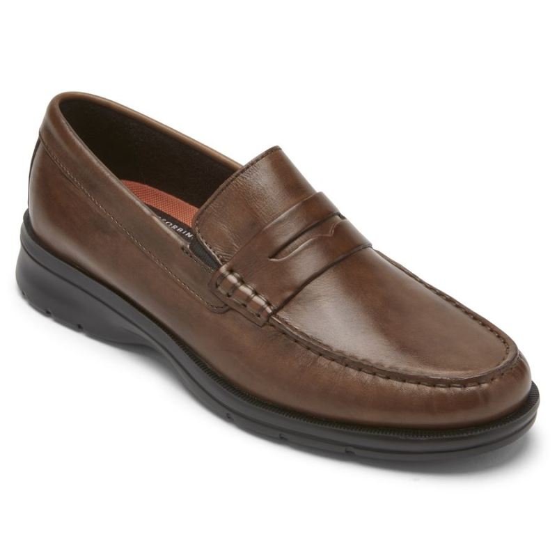 ROCKPORT - MEN'S PALMER PENNY LOAFER-COGNAC ANTIQUE