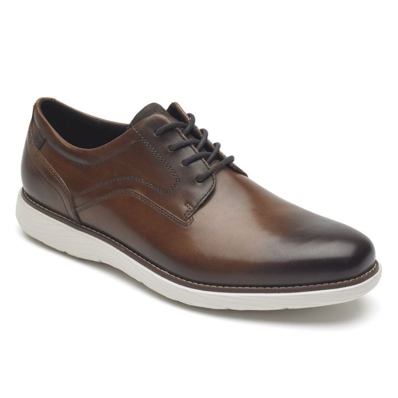 ROCKPORT - MEN'S GARETT PLAIN TOE OXFORD-COGNAC