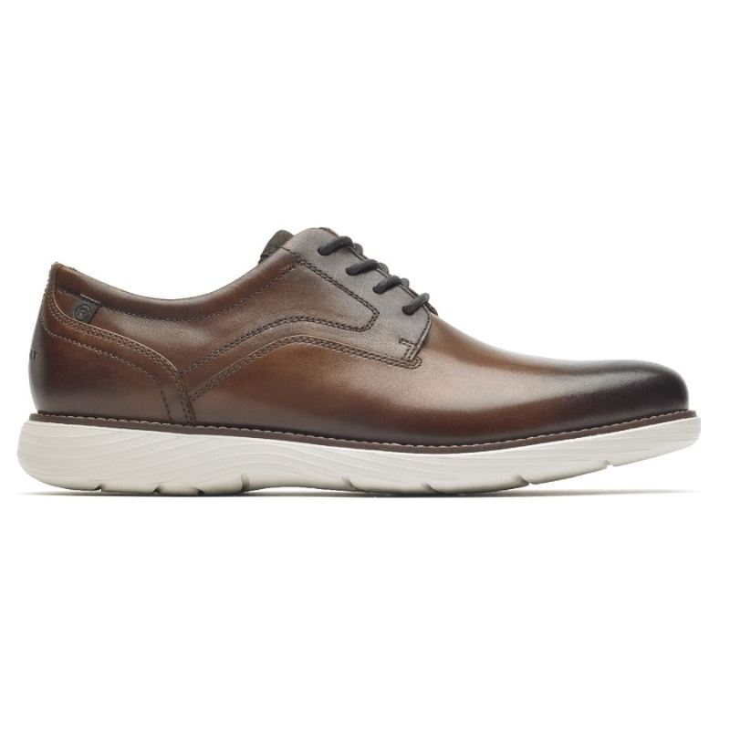 ROCKPORT - MEN'S GARETT PLAIN TOE OXFORD-COGNAC