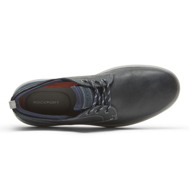 ROCKPORT - MEN'S BECKWITH PLAIN TOE OXFORD-NEW DRESS BLUES LEA/SDE