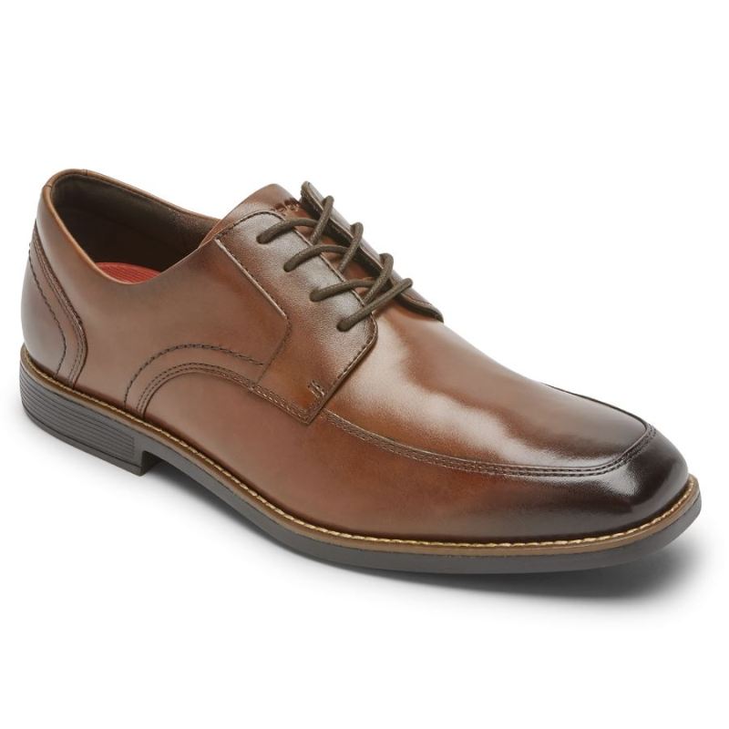 ROCKPORT - MEN'S SLAYTER APRON TOE OXFORD-NEW BROWN GLASS