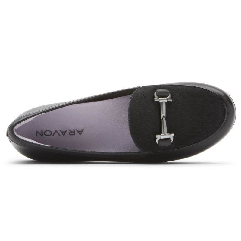 ROCKPORT - WOMEN'S ABBEY BIT LOAFER-BLACK HAIR ON