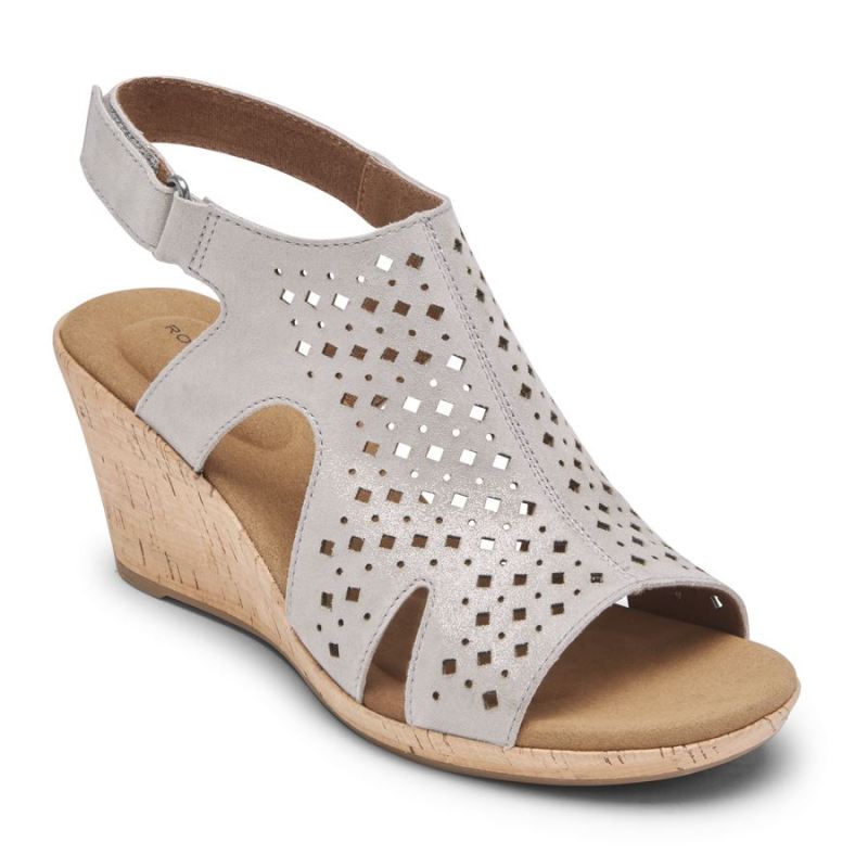 ROCKPORT - WOMEN'S BRIAH HOOD SLINGBACK-METALLIC KHAKI