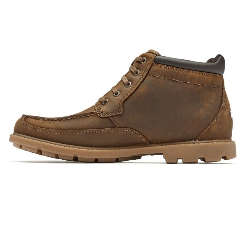 ROCKPORT - MEN'S PATTEN WATERPROOF MOC BOOT-BOSTON TAN LEATHER