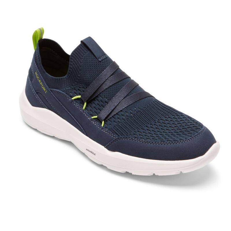 ROCKPORT - MEN'S TRUFLEX EVOLUTION MUDGUARD SLIP-ON SNEAKER-NAVY