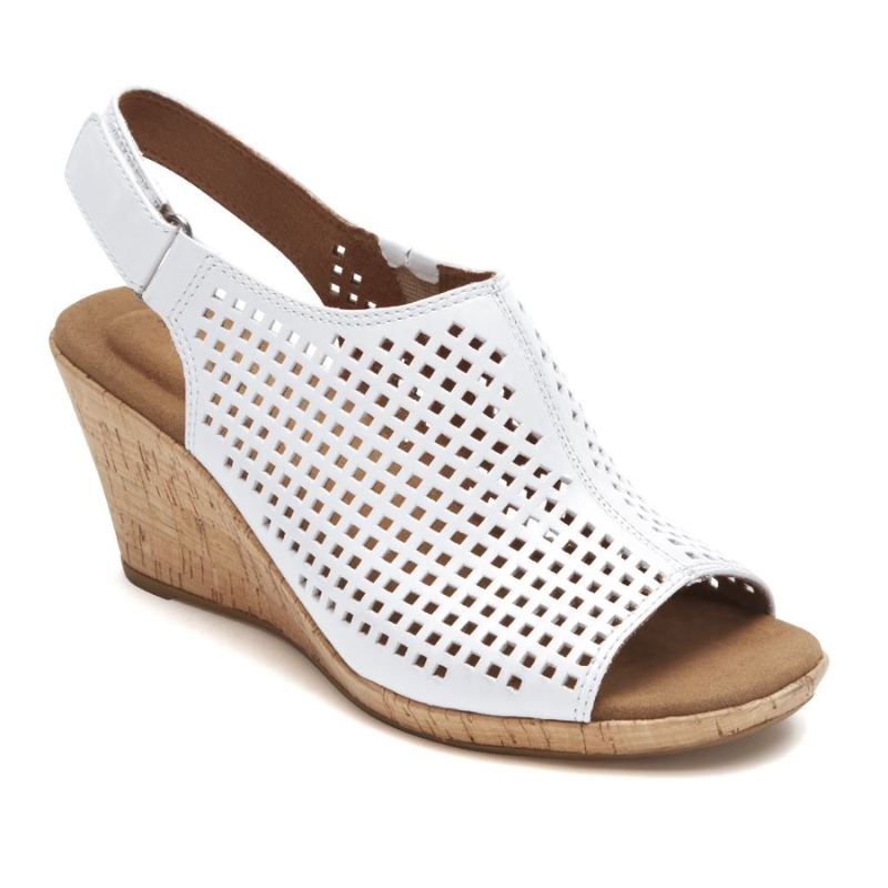 ROCKPORT - WOMEN'S BRIAH PERF SLING SANDAL-WHITE