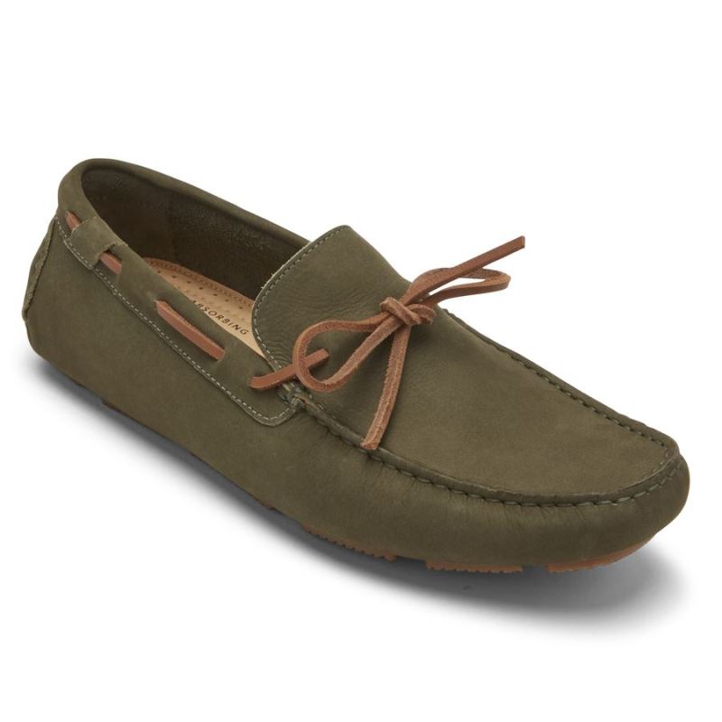 ROCKPORT - MEN'S RHYDER TIE LOAFER-OLIVE NUBUCK