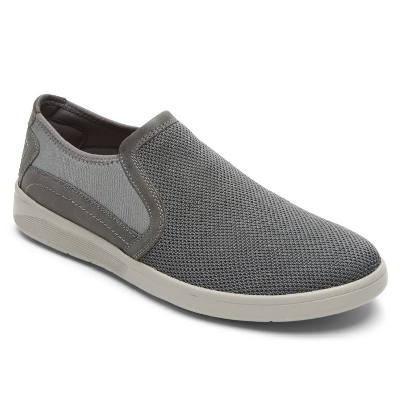 ROCKPORT - MEN'S CALDWELL TWIN GORE SLIP-ON-GREY MESH LEATHER