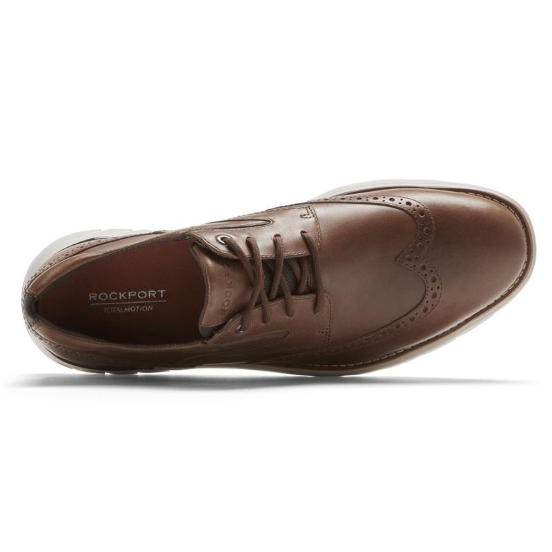 ROCKPORT - MEN'S TOTAL MOTION SPORT WINGTIP-HAZELNUT