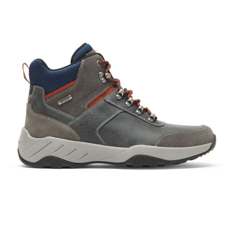 ROCKPORT - MEN'S XCS SPRUCE PEAK TREKKER BOOT-WATERPROOF-STEEL GREY