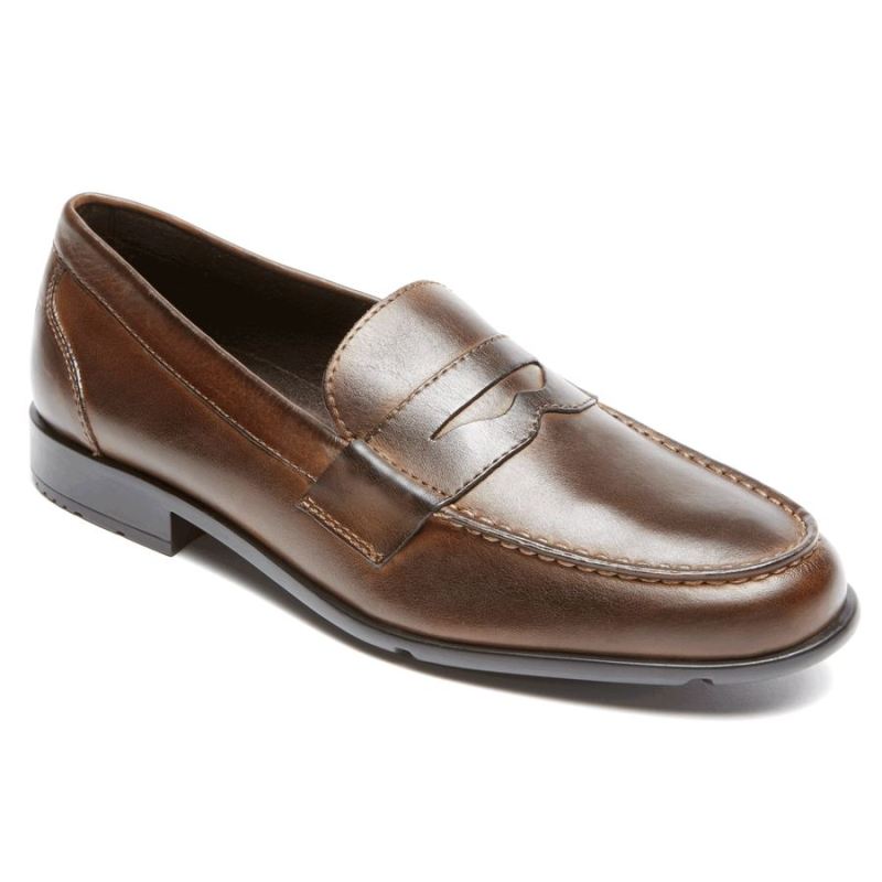 ROCKPORT - MEN'S CLASSIC PENNY LOAFER-DARK BROWN